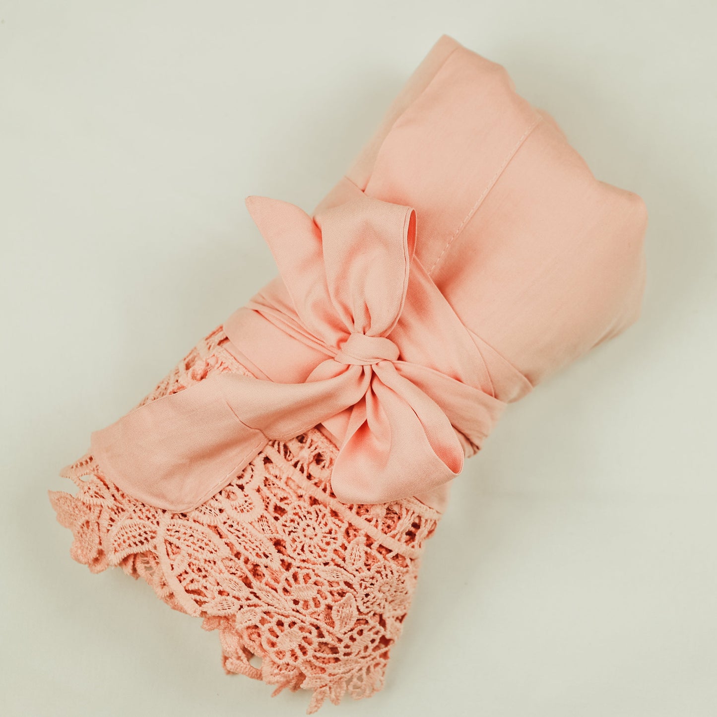 Pink Getting Ready Robe for your Bridesmaids in Soft Cotton with Floral Sleeve Details