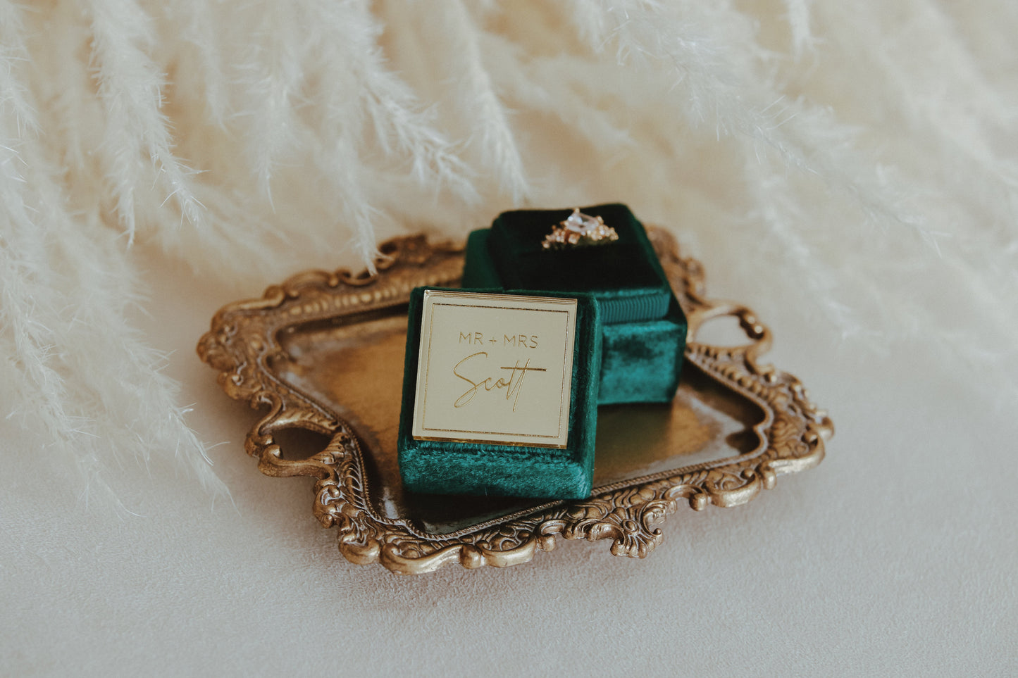 The Mr and Mrs Will Love Showing Off their Rings in a Personalized Gift Box Perfect for Keeping their Rings Safe for the Wedding Day and Beyond