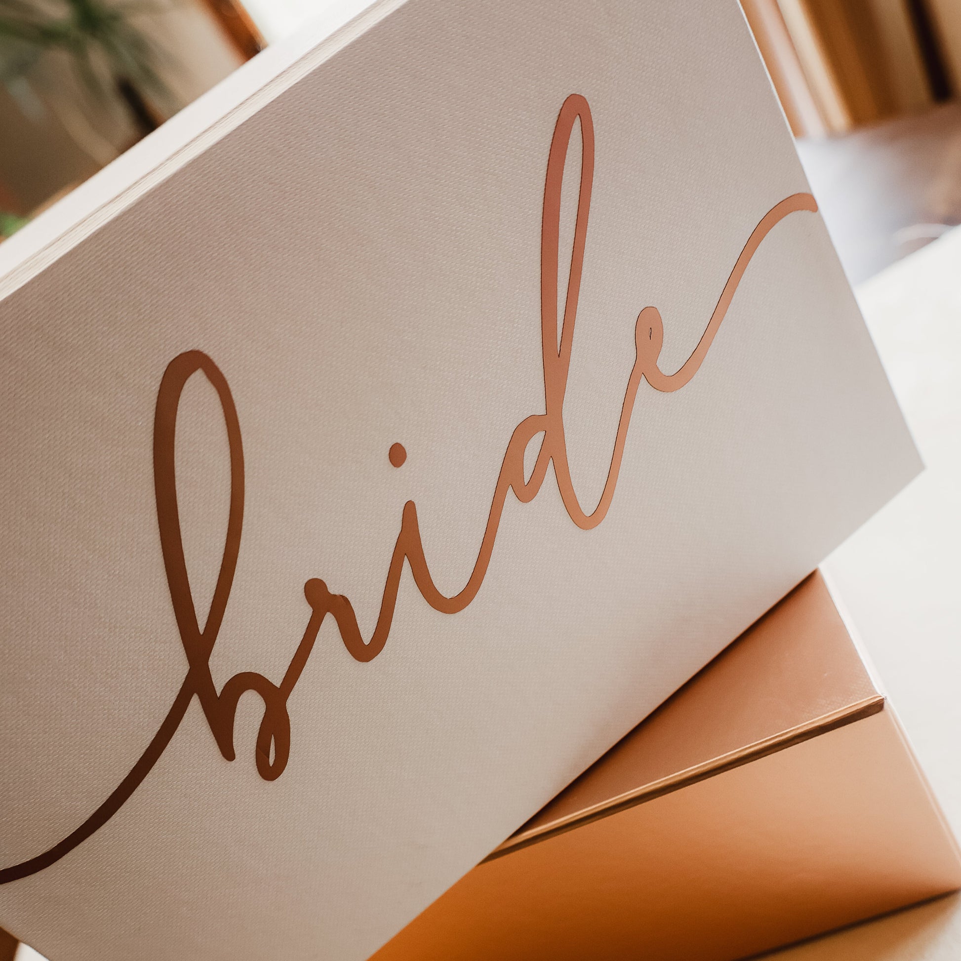 Personalized Gift Box with Bride Name in Elegant Calligraphy on the Front