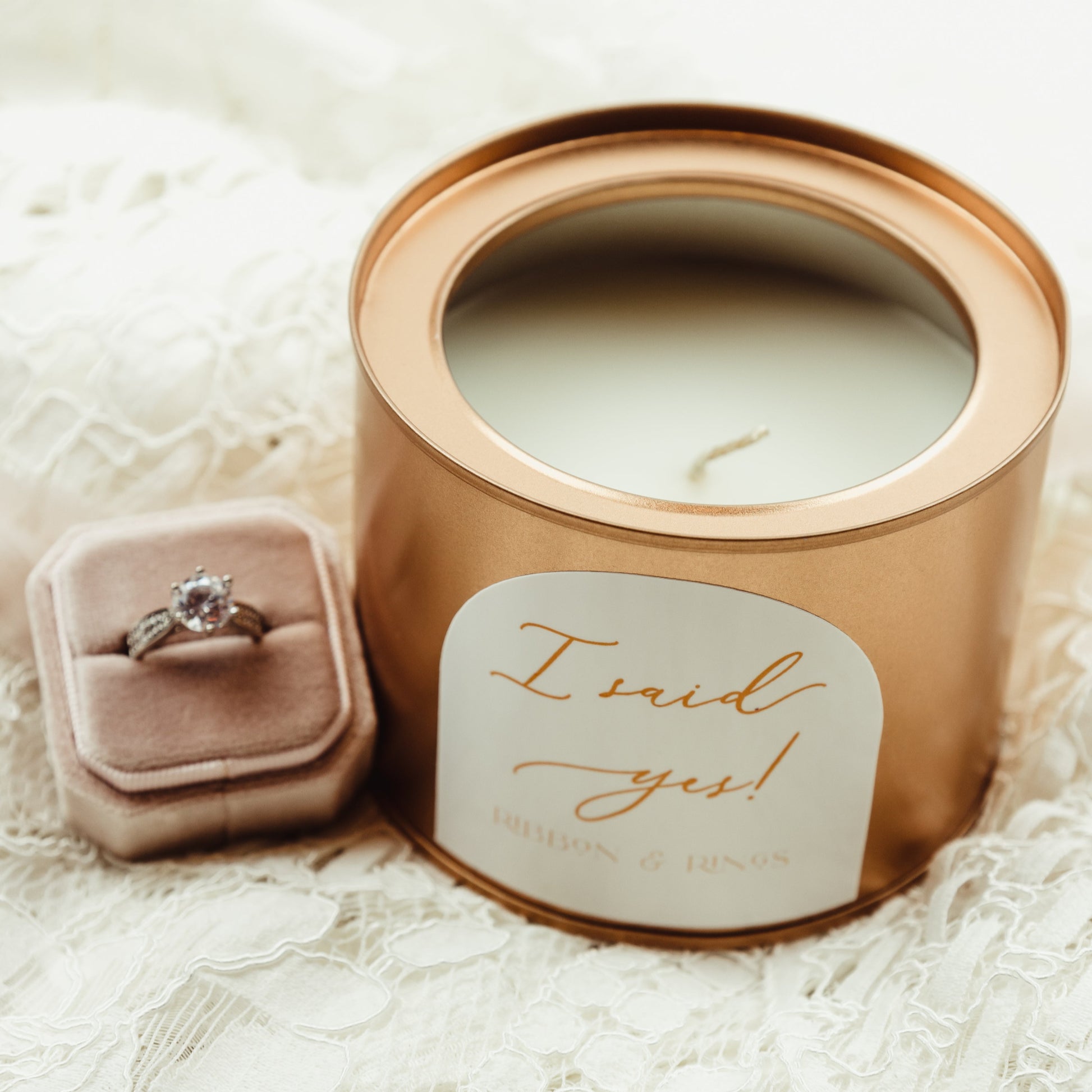 Engagement Gift for Bride to Be in Gold Tin I Said Yes
