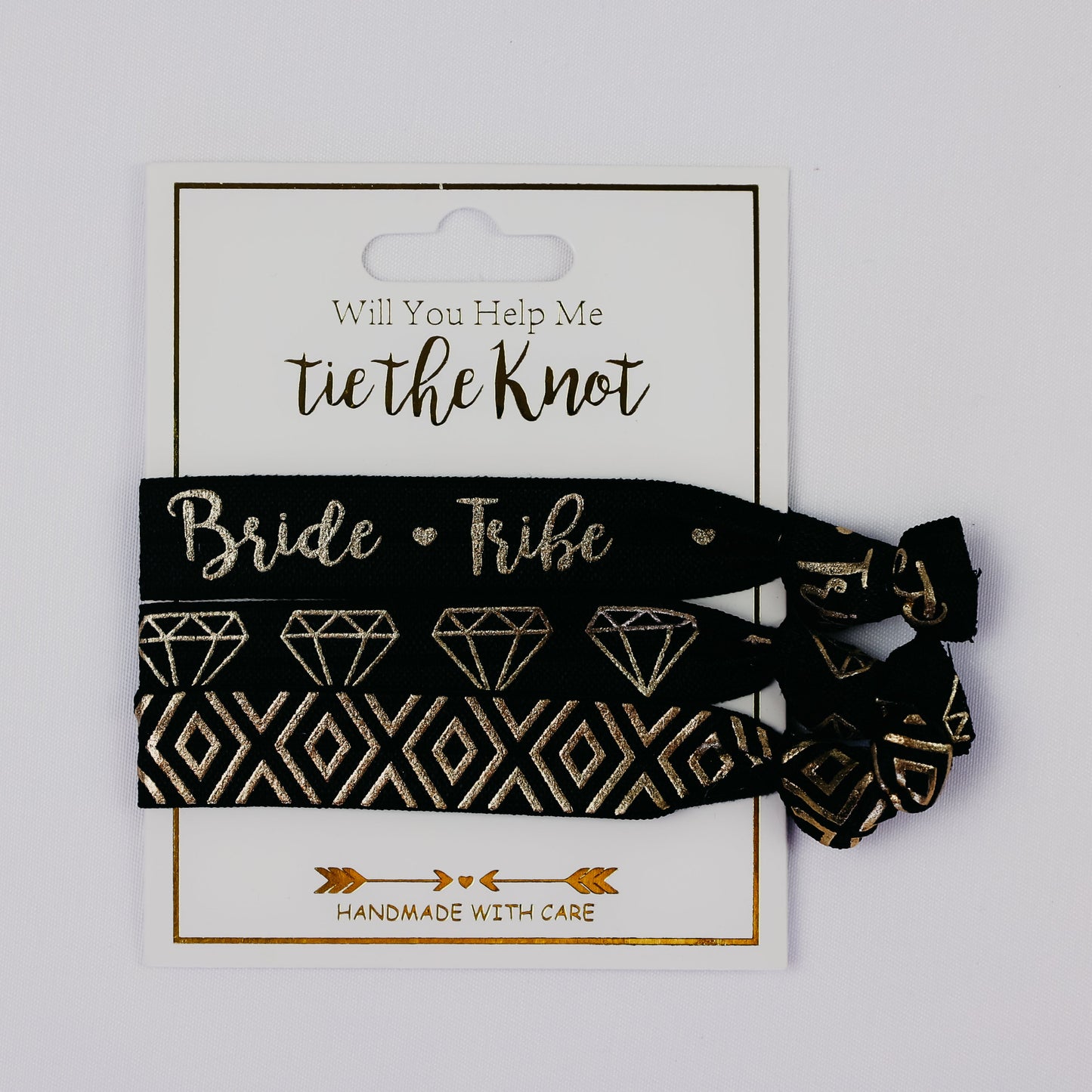 Bride Tribe Bridesmaid Proposal Gift Set of Hair Ties Will You Help Me Tie the Knot