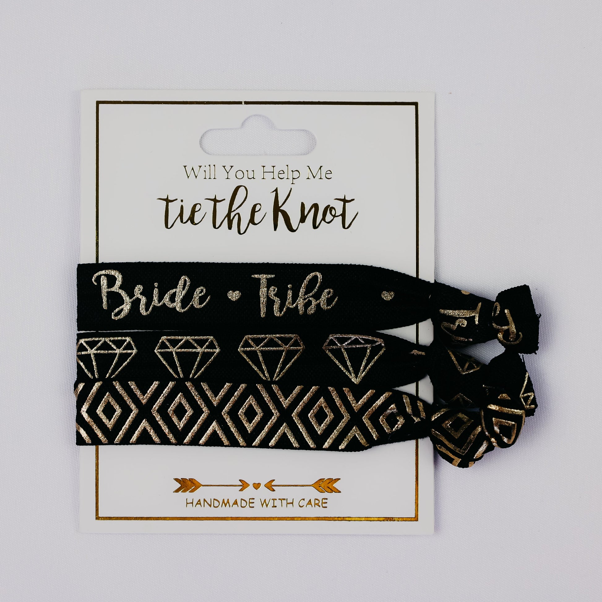 Bride Tribe Bridesmaid Proposal Gift Set of Hair Ties Will You Help Me Tie the Knot