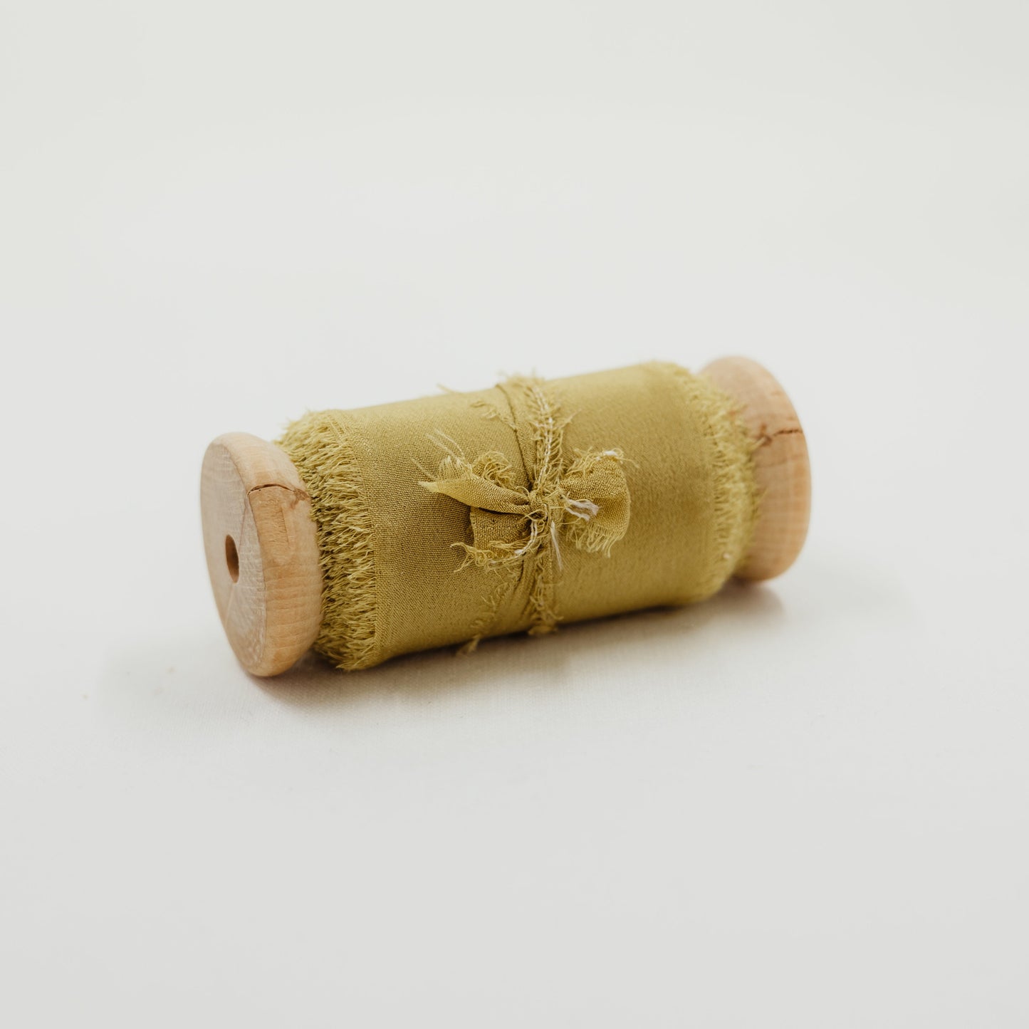 Mustard raw edge ribbon for wedding florals and invitations