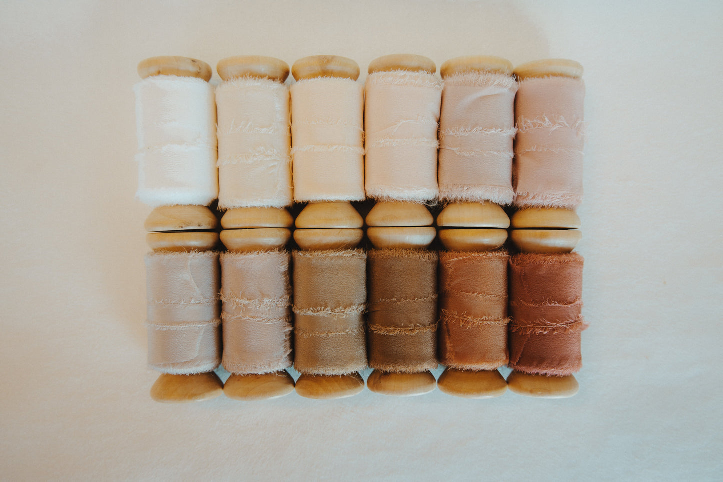 Beautiful and delicate silk ribbon for styling wedding invitations and wrapping bouquets and boutonnieres