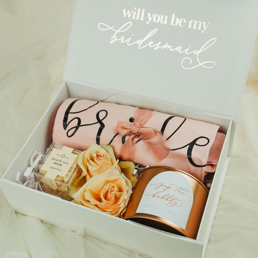 Will You Be My Bridesmaid? Bridesmaid Proposal Gift Box with Personalized Name in Calligraphy