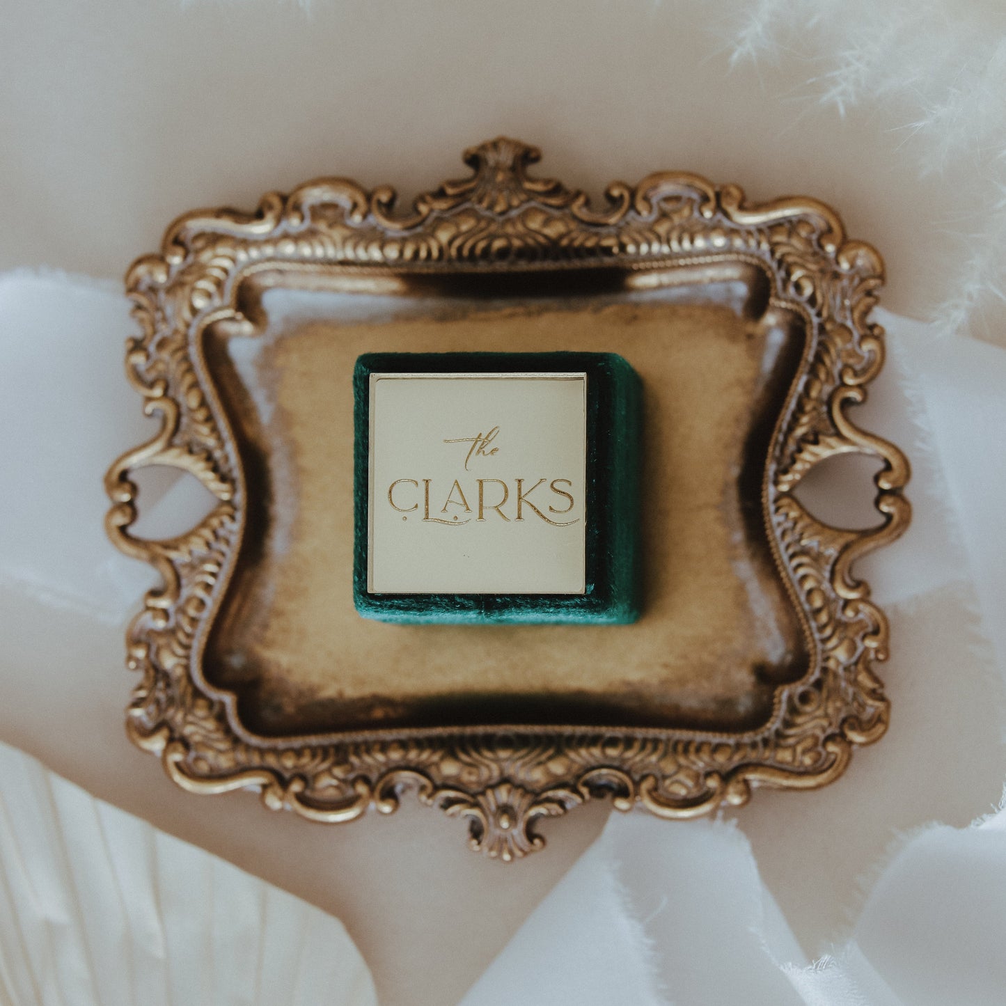 Show Off Your New Last Name with a Personalized Ring Box Perfect for those Wedding Day Detail Photos