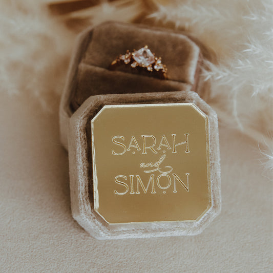 Bride and Groom Personalized Gift Box for Wedding Ceremony Engraved with Names