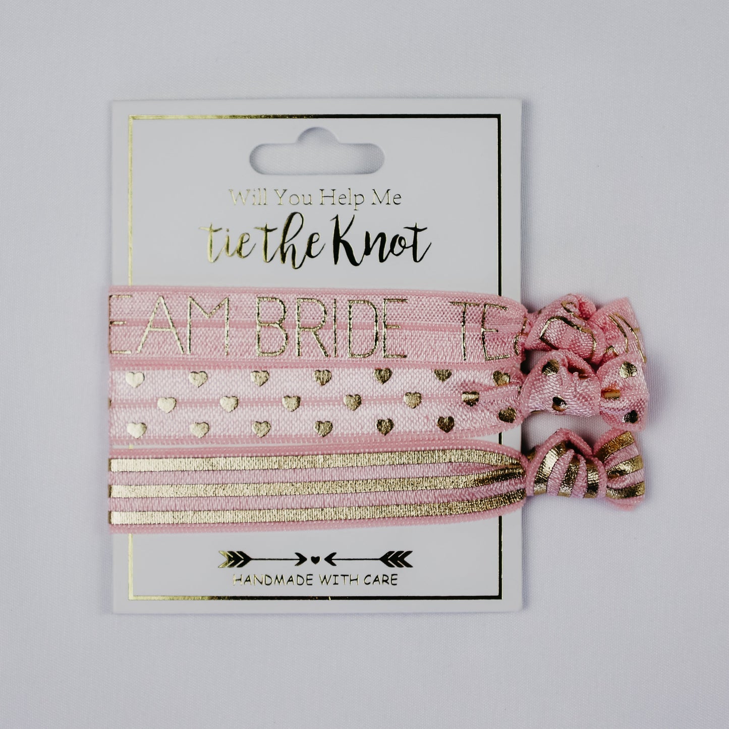 Bridal Party Proposal Gift Set of Hair Ties for Team Bride Help Me Tie the Knot