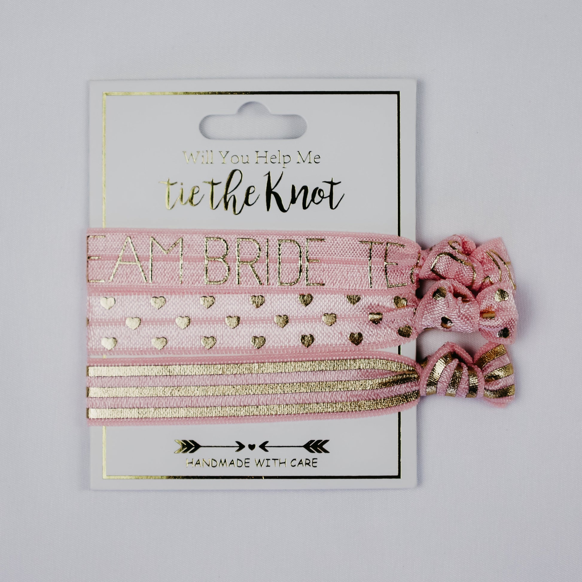 Bridal Party Proposal Gift Set of Hair Ties for Team Bride Help Me Tie the Knot