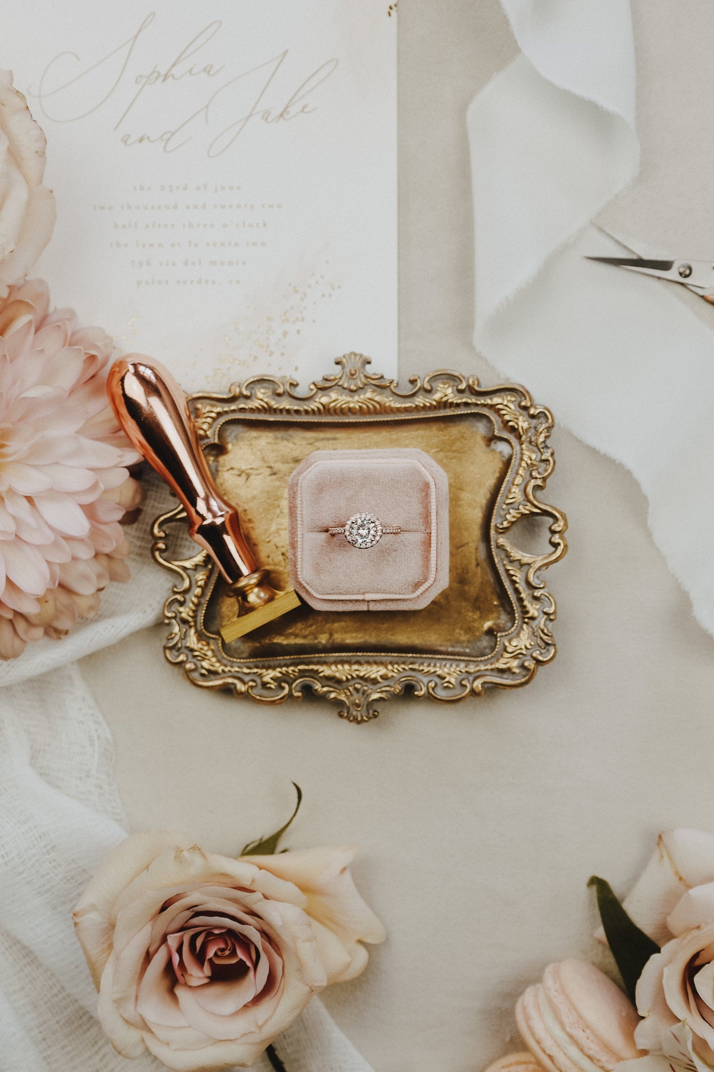 Flat Lay Styling Tray Ring Dish Jewelry Tray with Antique Gold Finish