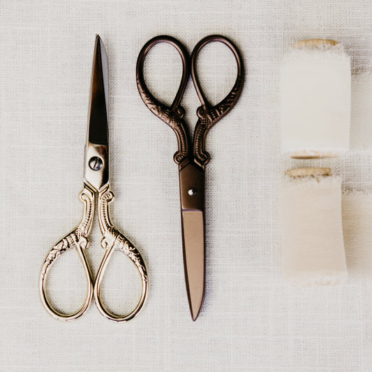 Flat Lay Photography Styling Scissors in Gold or Bronze Finish