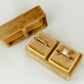 Double Ring Box in Mustard for Wedding Ceremony Holds 2 Rings