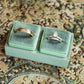 Velvet Double Ring Box Holds 2 Wedding Rings Perfect for Flat Lay Photos of Wedding Details