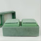 Wedding Ring Holder Double Ring Box in Sage Velvet