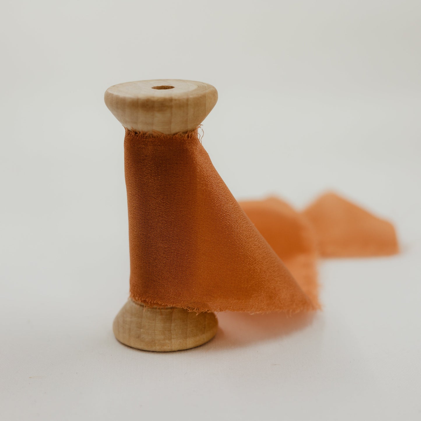 Raw Edge Silk Ribbon in Rust Color for Boho Wedding Decoration