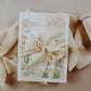 Artisan handmade silk ribbon with a raw edge, ideal for styling bridal bouquet flat lay photographs