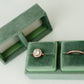 Double Ring Box for Wedding Ceremony in Velvet Fabric Holds 2 Rings