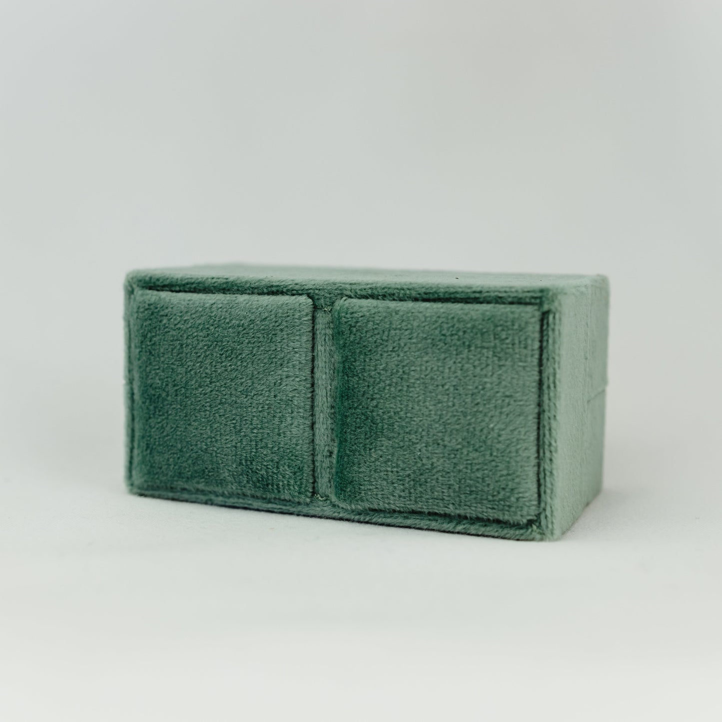 Velvet Double Ring Box for Wedding Ceremony and Detail Photos Holds 2 Wedding Bands