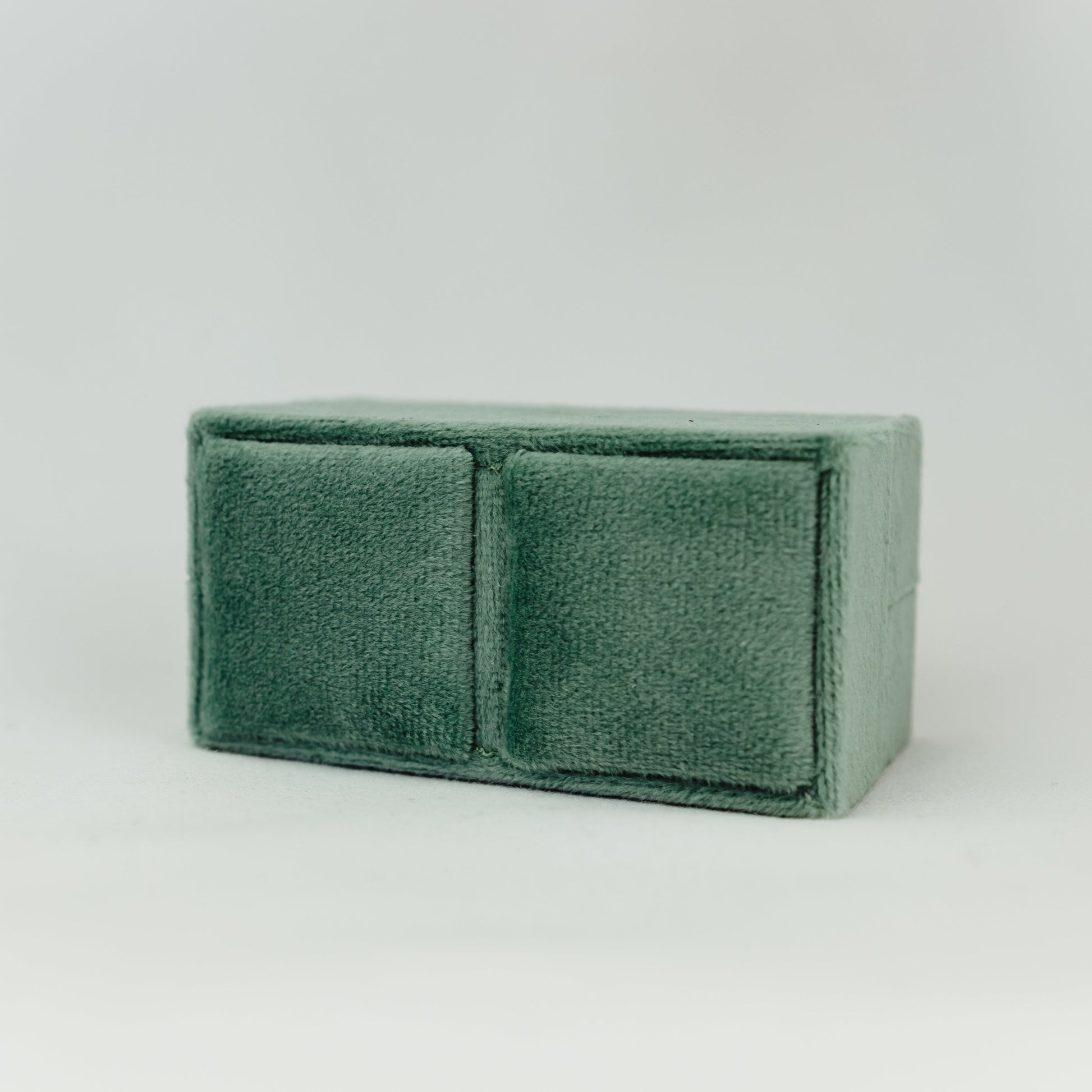 Velvet Double Ring Box for Wedding Ceremony and Detail Photos Holds 2 Wedding Bands