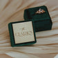 Your New Last Name Never Looked So Good with a Personalized Velvet Ring Box for the Wedding Ceremony and Wedding Detail Photos