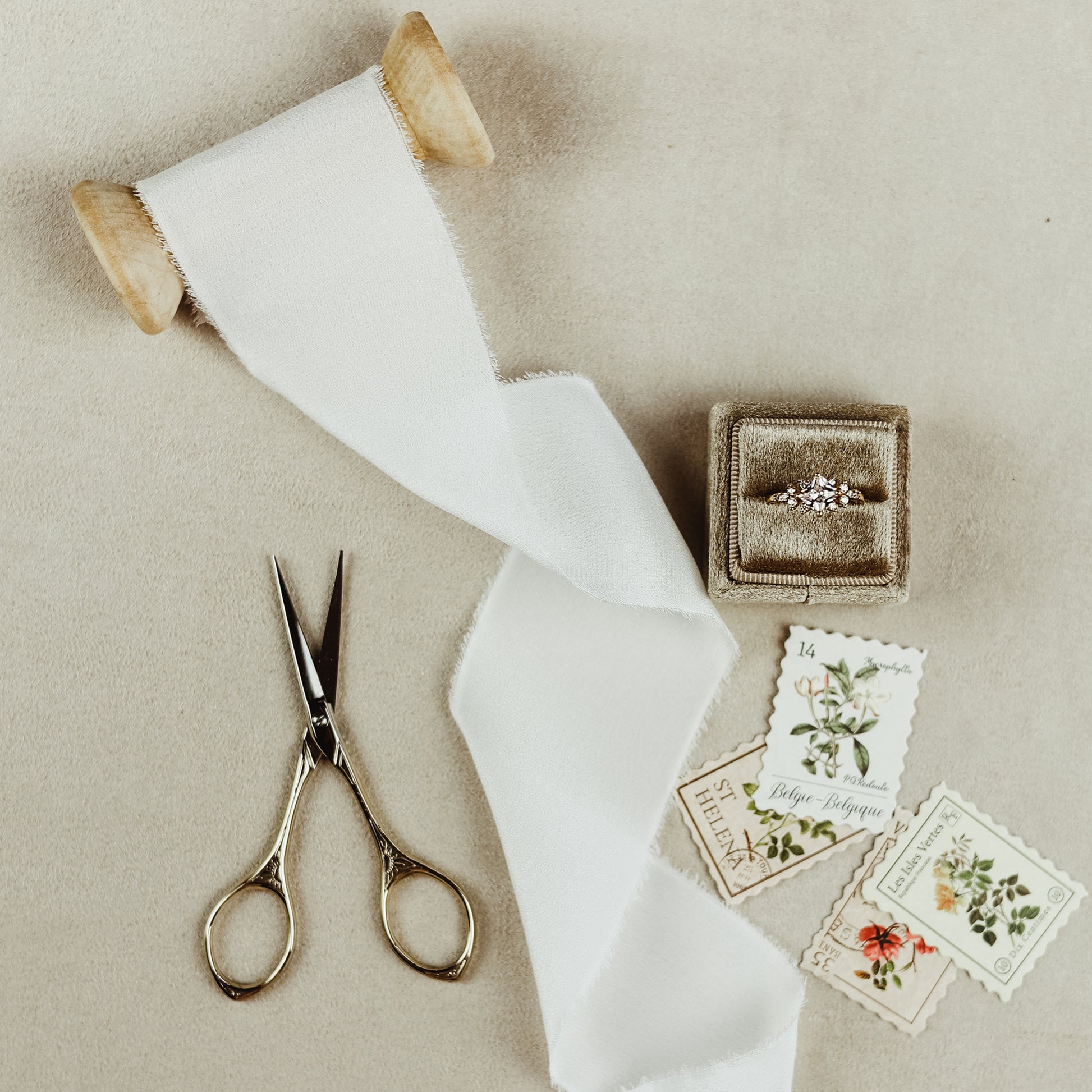 Petite Gold Wedding Flat Lay Styling Scissors