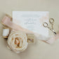 Blush and White Silk Ribbon with Invitation