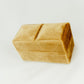 Velvet Double Ring Box for Wedding Ceremony and Flat Lay Photos Holds 2 Rings Mustard Color